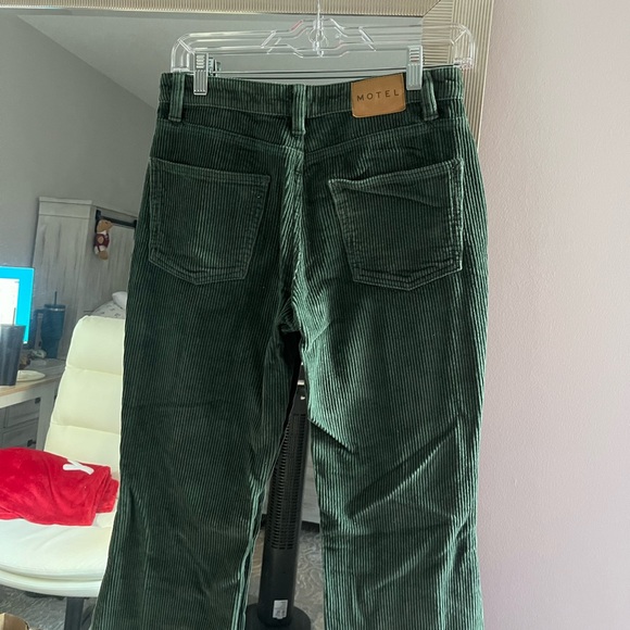 Motel Rocks x Olivia Neill Bootleg Jeans in Cord Green - Picture 16 of 16